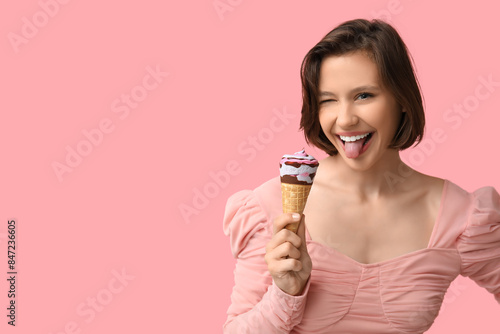 Beautiful young woman with ...