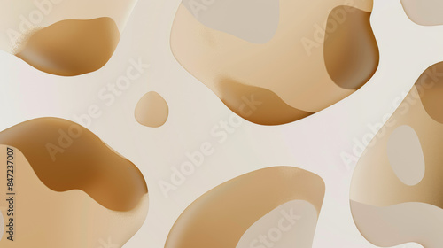 abstract brown and beige organic shapes on white background