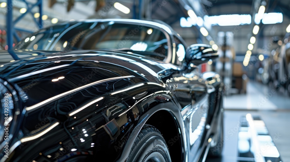 Shiny black vehicle buffing device refined gloss Shiny black vehicle buffing device refined gloss