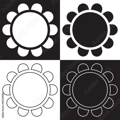 Table Seating Arrangement Icons for an Event - Clipart Outline. isolated on white and black background. Vector illustration .