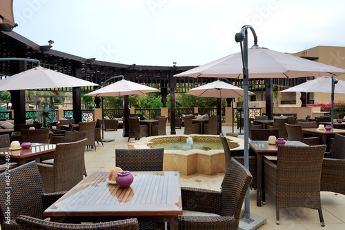 Photography The outdoor terrace of luxury hotel, Fujairah, UAE