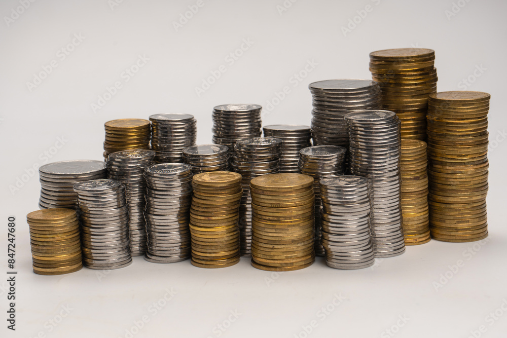 Pile of coins isolated on a white background. Pile of coins isolated on a white background.