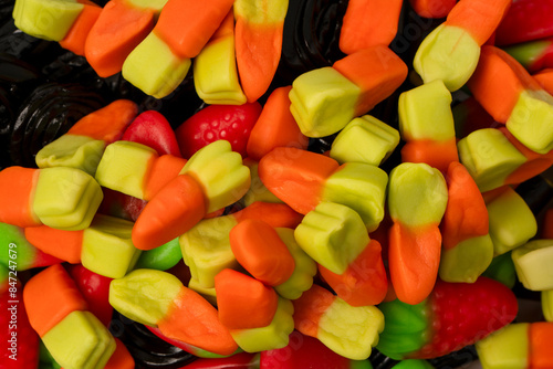 Assorted colorful gummy candies. Jelly sweets.