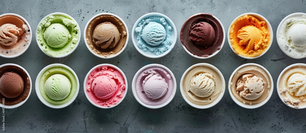 Variety of ice cream flavors Variety of ice cream flavors
