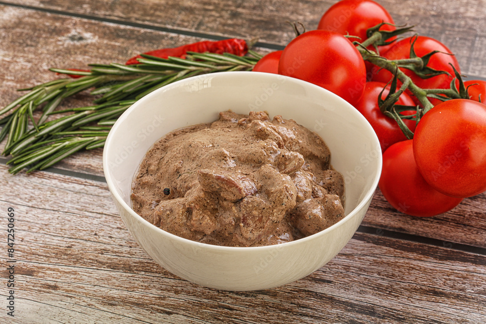 Soft chicken liver with cream Soft chicken liver with cream
