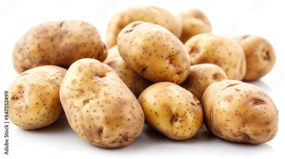 Fresh potatoes on a white background Fresh potatoes on a white background