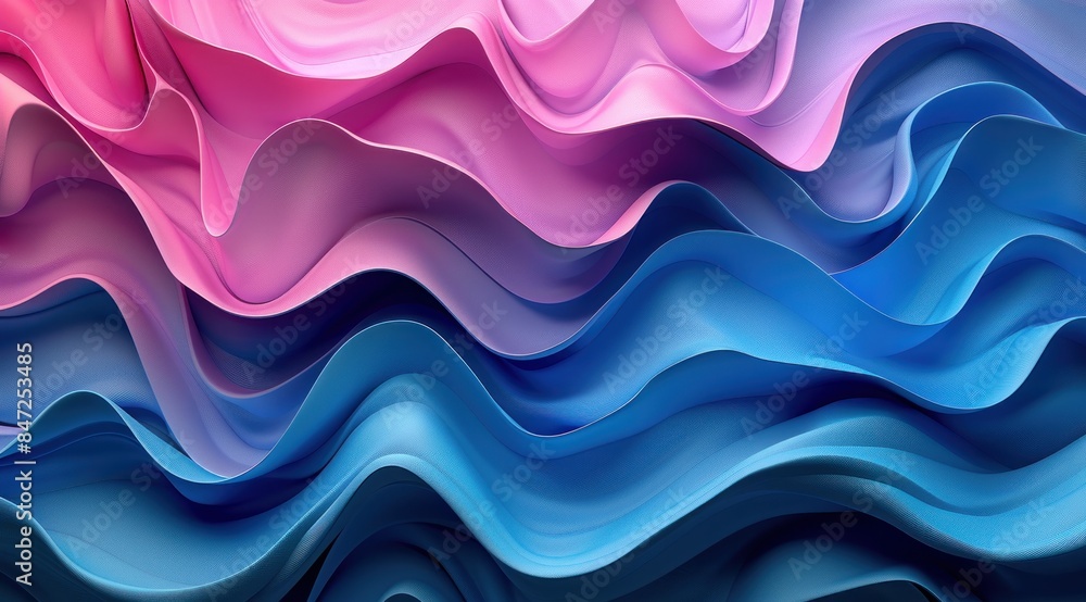 Fototapeta premium Abstract Wavy Background with Pink and Blue Hues