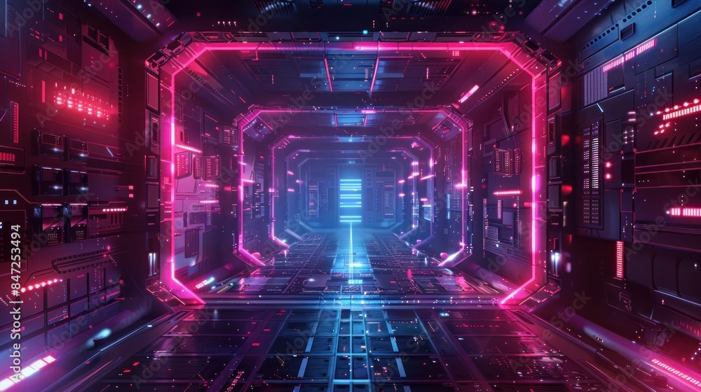 Futuristic Neon Corridor Futuristic Neon Corridor