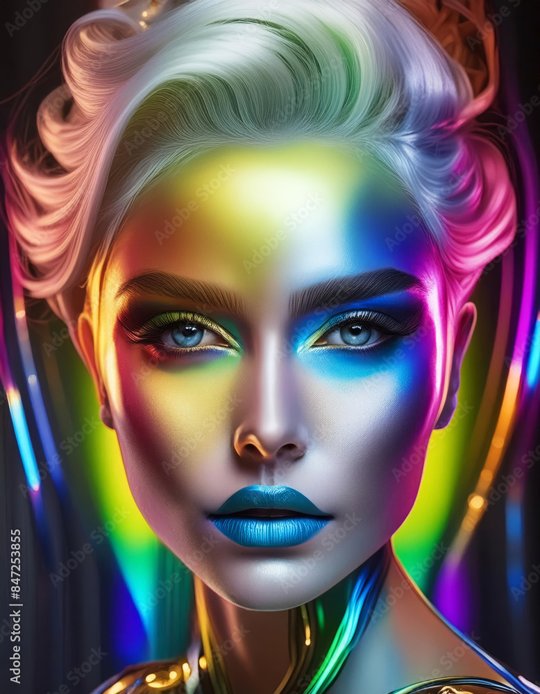 A multicolored lady A multicolored lady