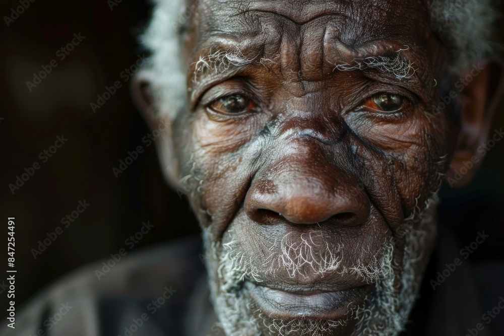 Close up portrait of an elderly african farmer with a hopeful expression on his face Close up portrait of an elderly african farmer with a hopeful expression on his face