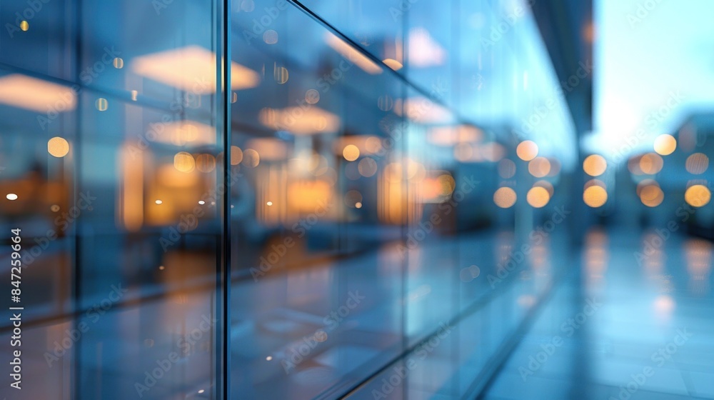 Blurry Cityscape Through Glass Panels Blurry Cityscape Through Glass Panels