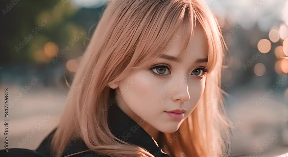 Stylish blonde teen girl poses in an urban setting, exuding confidence and beauty. The golden hour sunlight adds magic to her trendy look Stylish blonde teen girl poses in an urban setting, exuding confidence and beauty. The golden hour sunlight adds magic to her trendy look