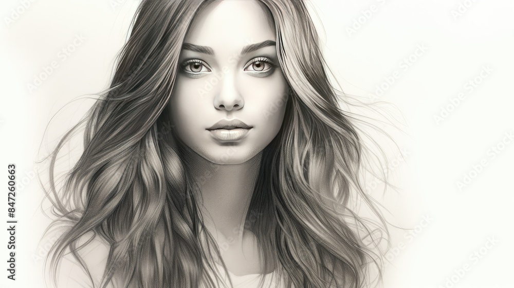 portrait of a woman with hair portrait of a woman with hair