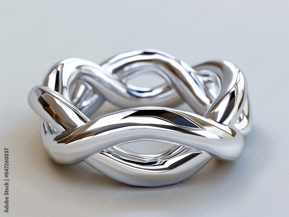 Intertwined Silver Ring: A Modern Design Intertwined Silver Ring: A Modern Design