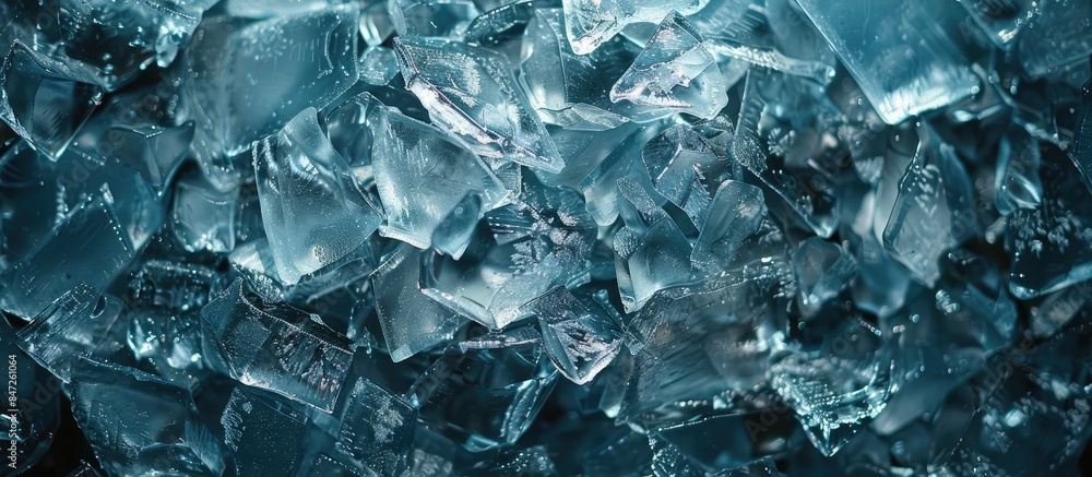 Macro Top Shot of Broken Ice Macro Top Shot of Broken Ice