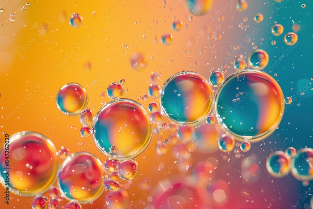 Abstract Oil and Water Bubbles in Vibrant Hues Abstract Oil and Water Bubbles in Vibrant Hues