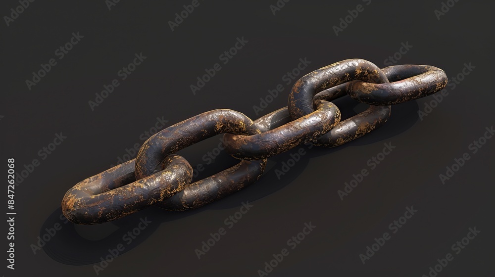 Chain or link icon in realistic 3D style.