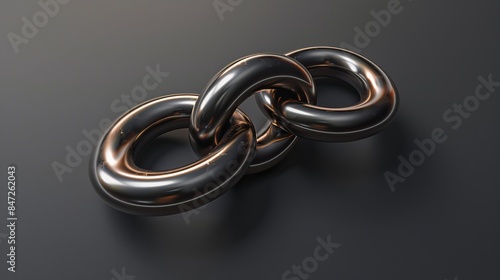 Chain or link icon in realistic 3D style.