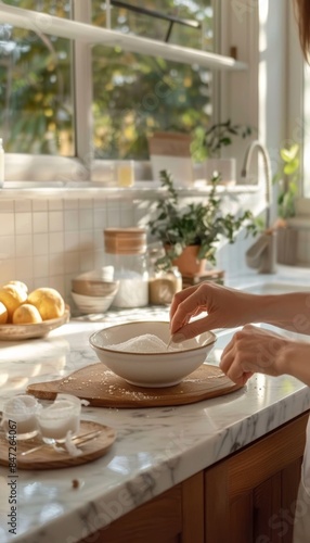 Wallpaper Mural DIY Natural Hand Scrub Preparation in a Modern Kitchen with Coconut Oil and Sugar Torontodigital.ca