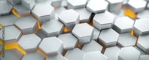Obraz  z motywem White background with hexagon patterns 