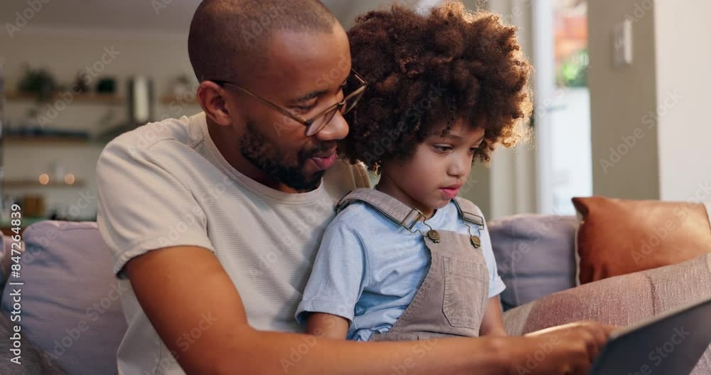 Father, son and teaching with laptop, online and man with boy for education, elearning and living room. Home, man and kid with computer, knowledge and growth with development for child in house Father, son and teaching with laptop, online and man with boy for education, elearning and living room. Home, man and kid with computer, knowledge and growth with development for child in house
