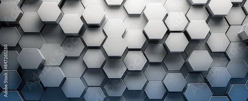 Obraz  z motywem silver hexagon pattern