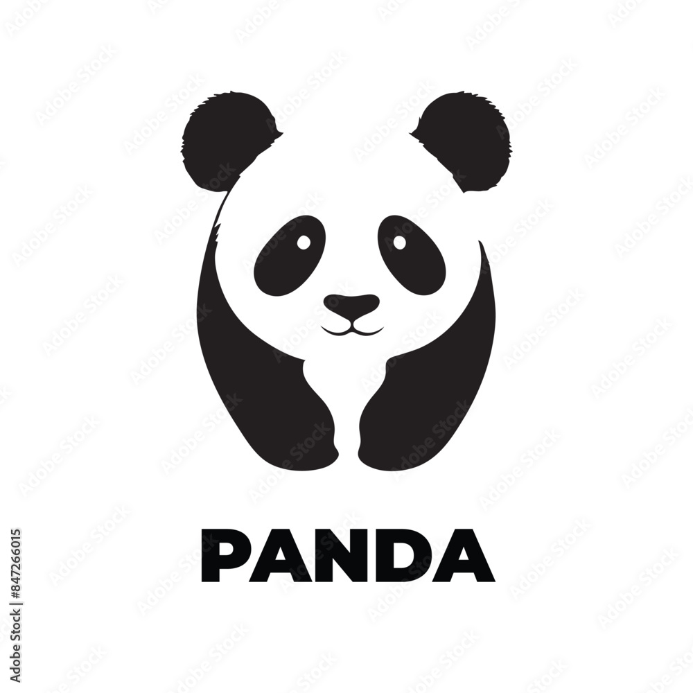 Vector silhouette of a panda. Panda logo Vector silhouette of a panda. Panda logo