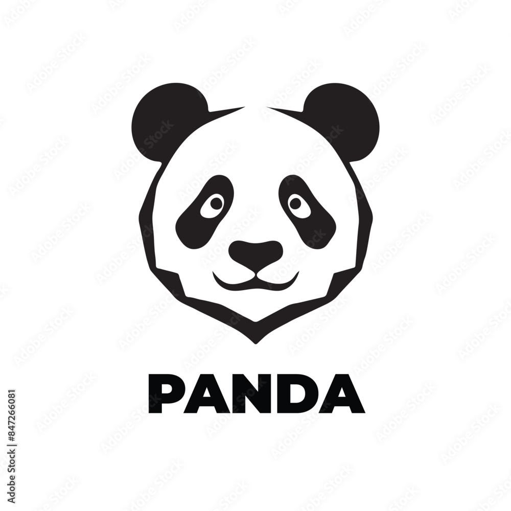 Fototapeta premium Vector silhouette of a panda. Panda logo