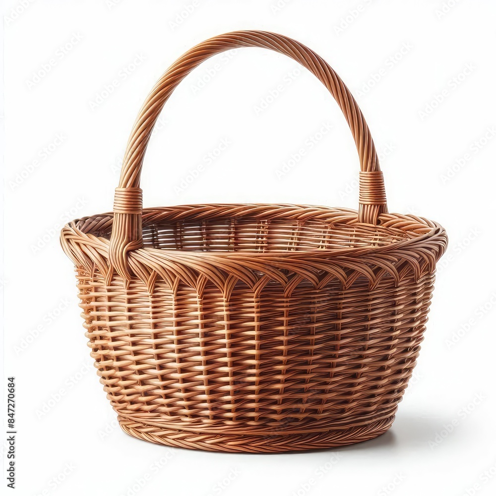 Wicker basket isolated on a white background Wicker basket isolated on a white background