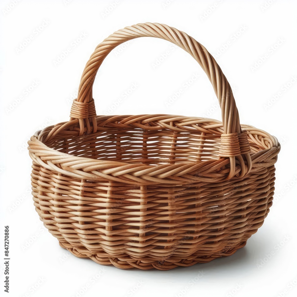 Wicker basket isolated on a white background Wicker basket isolated on a white background