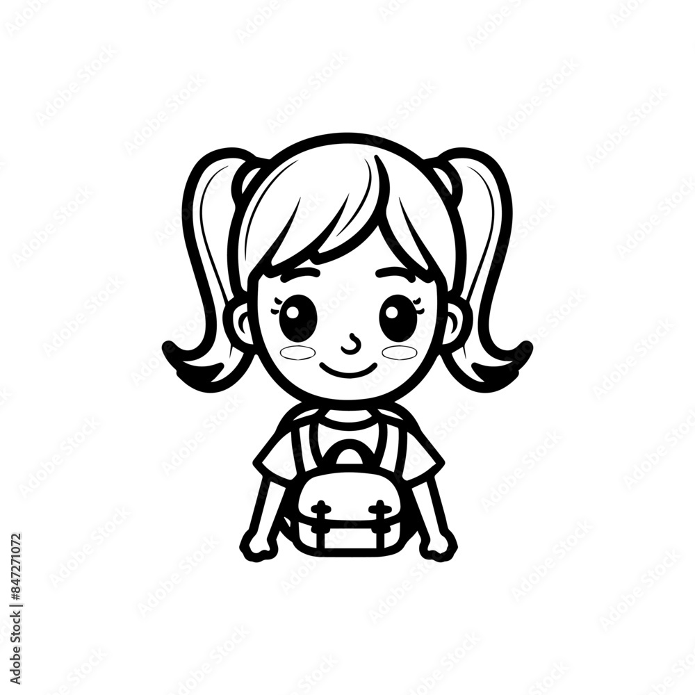 character of student girl go to school