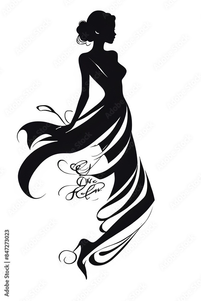 A girl in a very beautiful ornate dress, black silhouette of a beautiful woman, transparent background, sophisticated, highly detailed, modest dress A girl in a very beautiful ornate dress, black silhouette of a beautiful woman, transparent background, sophisticated, highly detailed, modest dress