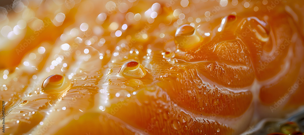 A close-up of a piece of fast food salmon, showcasing the crispy skin and tender interior A close-up of a piece of fast food salmon, showcasing the crispy skin and tender interior