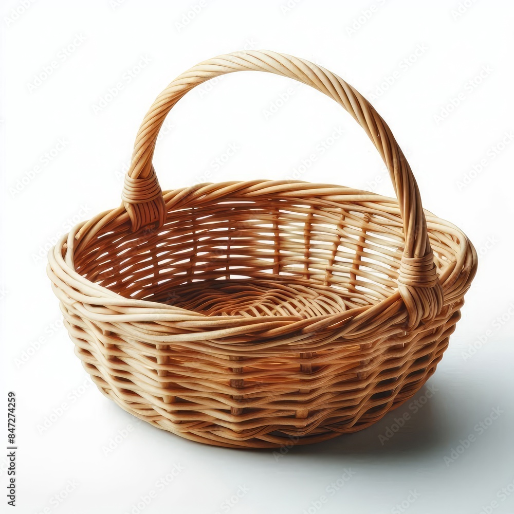 Wicker basket isolated on a white background Wicker basket isolated on a white background