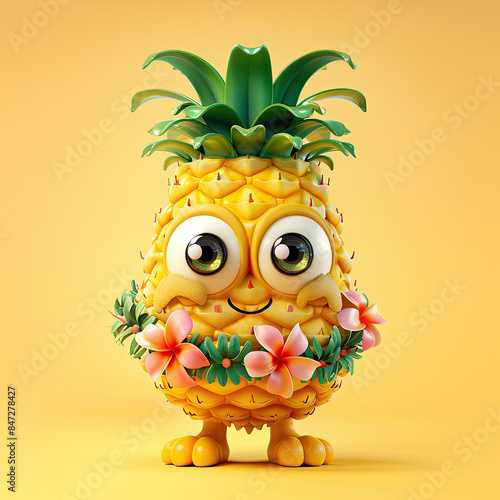 Cute Cartoon Hawaiian Fruit...