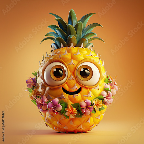 Cute Cartoon Hawaiian Fruit...