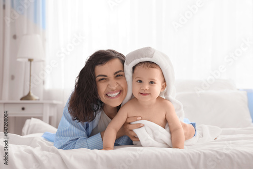 Mother and her baby with to...