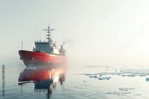 icebreaker sailing through the ice Generative AI