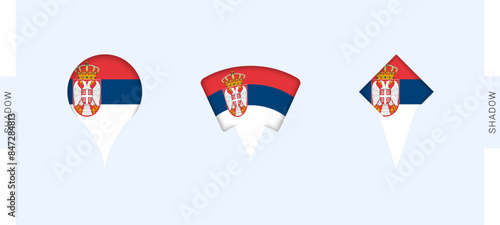 Serbia Map Markers Set. Perfect for projects related to Serbia, travel, geography, and international representation.