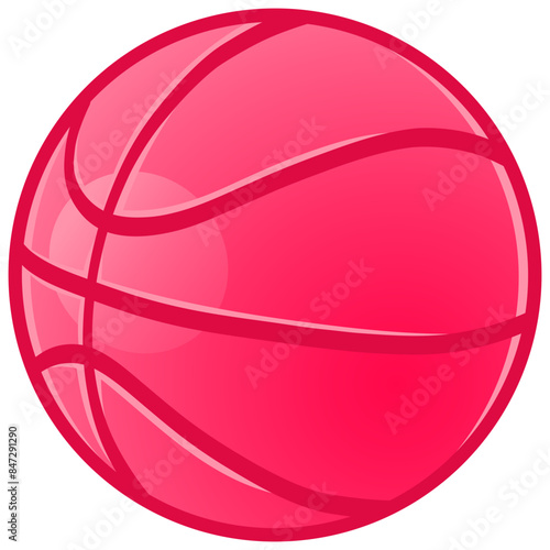 Pink Basketball Ball Vector Illustration