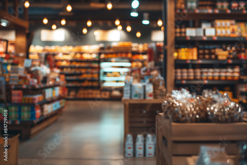 Wallpaper Mural Supermarket aisle with groceries on shelves, shopping in a well-lit store with organized products Torontodigital.ca