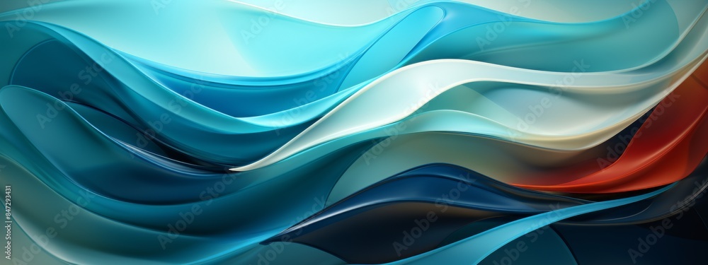 A serene, abstract blue wave on a clean white background. A serene, abstract blue wave on a clean white background.