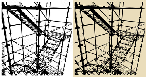 Scaffolding close-up illustrations