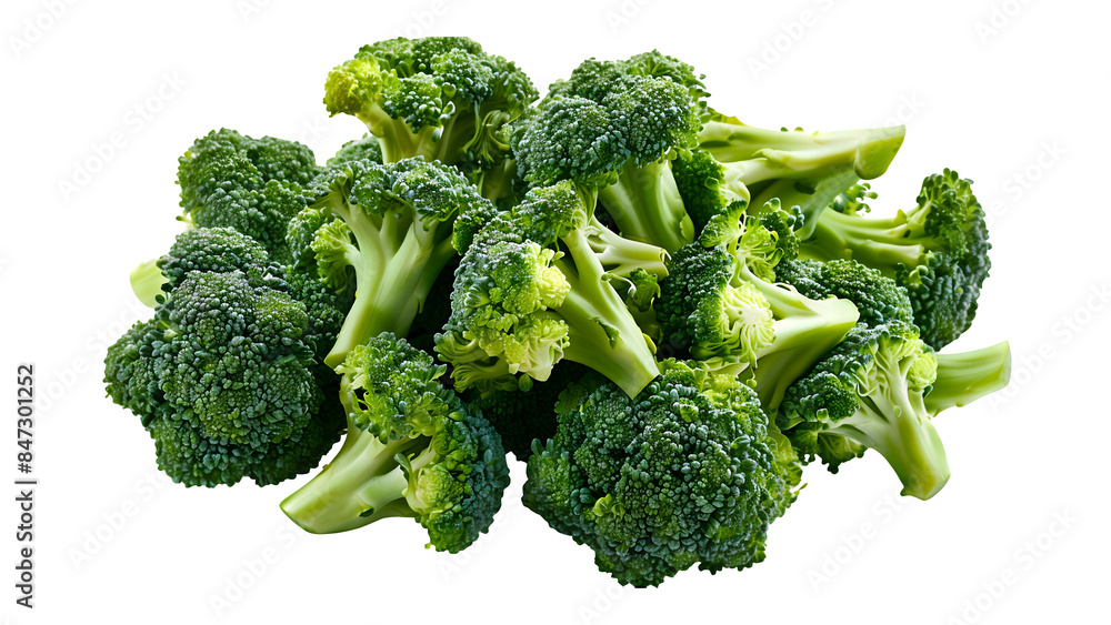 Fresh green broccoli isolated on a transparent background, PNG, Ai Fresh green broccoli isolated on a transparent background, PNG, Ai