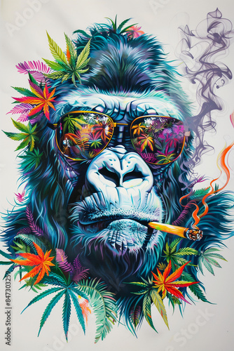 Monkey smoking weed