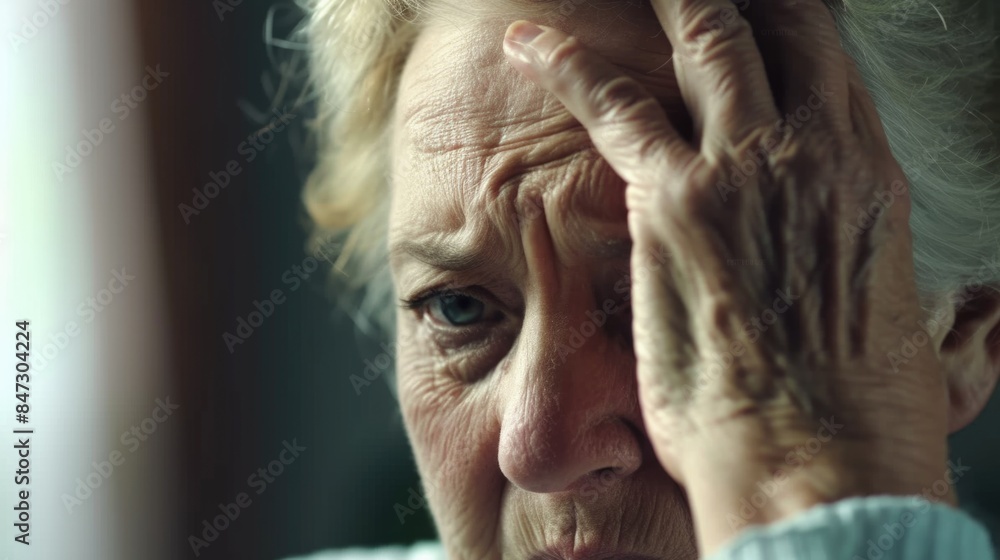 A person is shown with their hand resting on their head, possibly indicating frustration or concern A person is shown with their hand resting on their head, possibly indicating frustration or concern