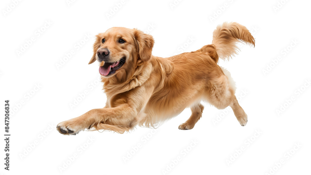 Golden Retriever isolated on a transparent background, PNG, Ai Golden Retriever isolated on a transparent background, PNG, Ai