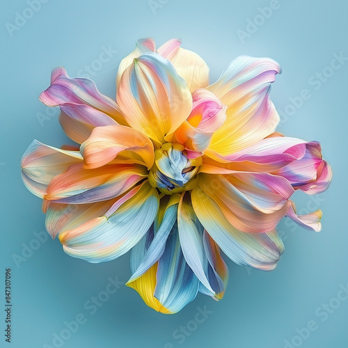 Colourful flowing flower