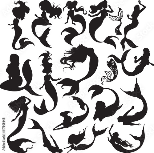 Mermaid Svg , mermaid tail svg,Mermaid Silhouette ,mermaids birthday svg,Mermaid Svg Bundle Mermaid Png , Mermaid Clipart , Digital Download
