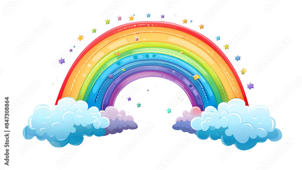 Illustration of rainbow isolated on a transparent background, PNG, Ai Illustration of rainbow isolated on a transparent background, PNG, Ai